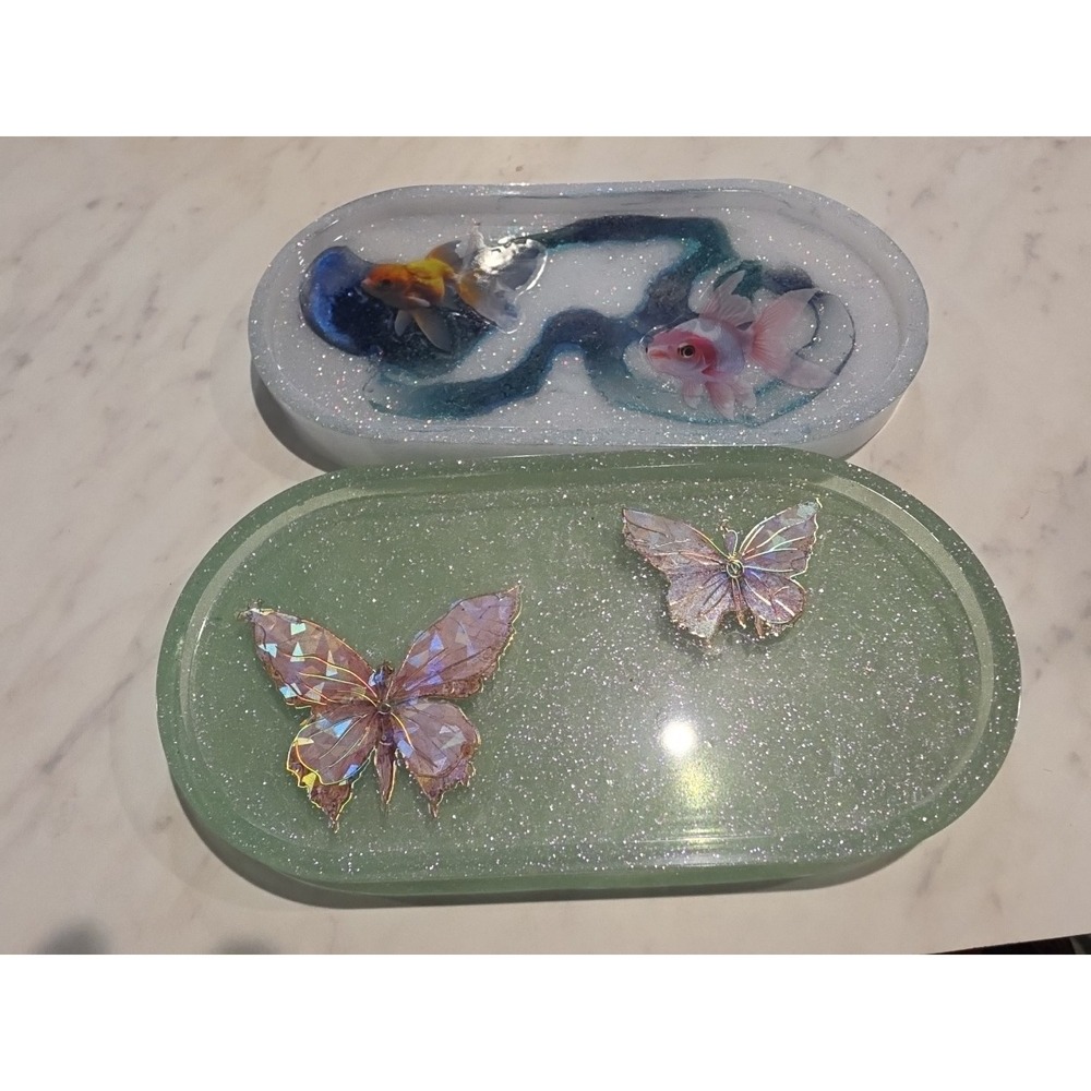 Handmade Resin Oval Trays 7x4. Price Is For One Tray‎
